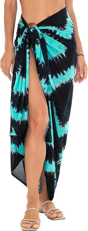 SHU-SHI Womens Sarong Pareo Cover Up Bathing Suit Women Beach Wrap Long Pool Resort Skirt