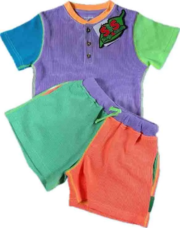 Slugs & Snails Waffle Cotton Set - Limited Edition Dayglow Shorts Set