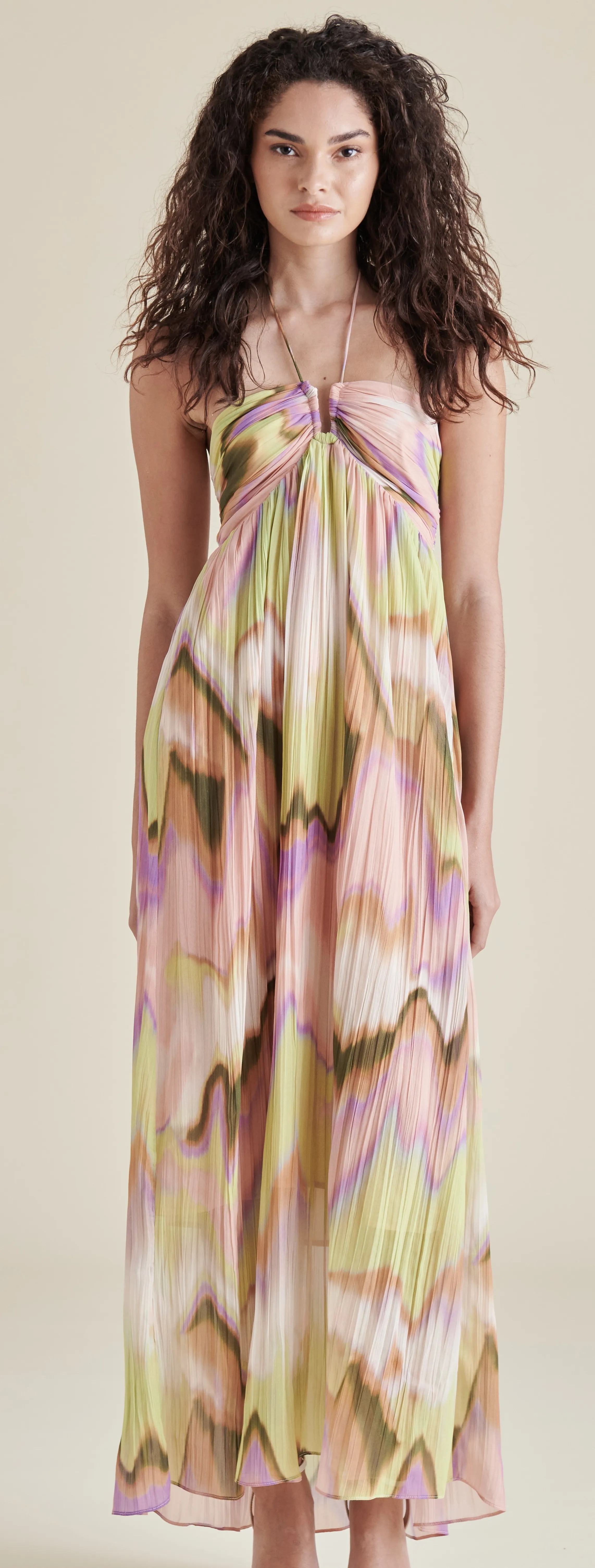 STE Nolita Dress in Multi Pleated Chiffon