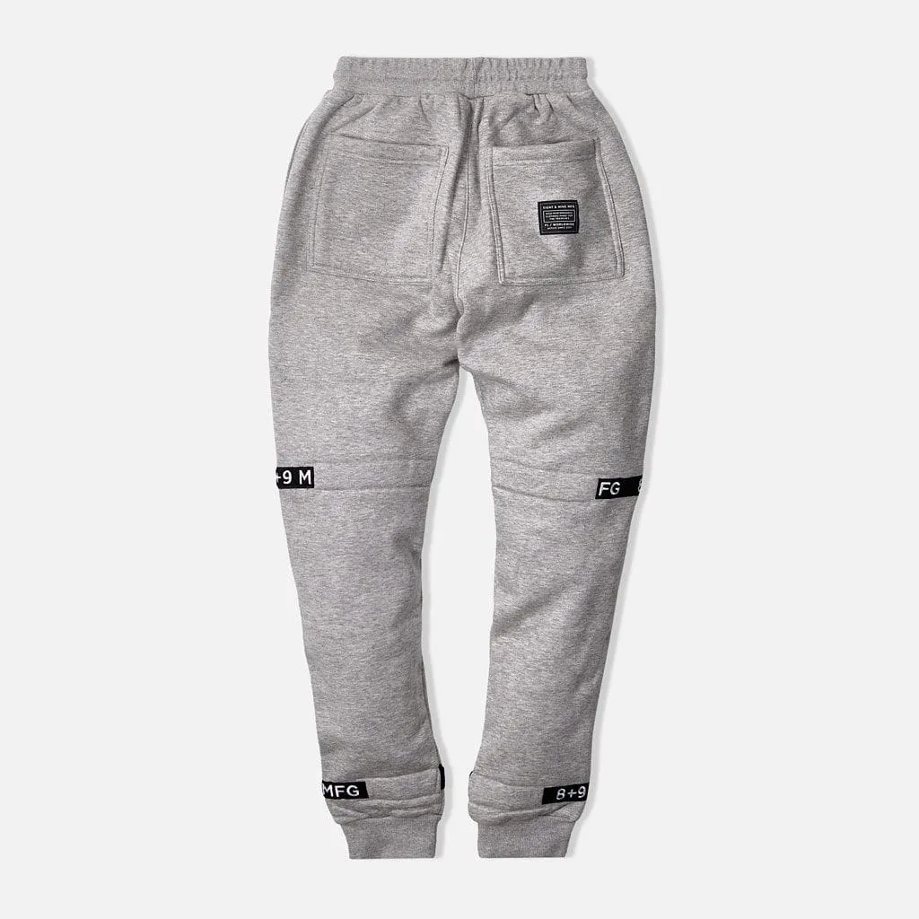 Strapped Up Slim Fleece Sweatpants Grey