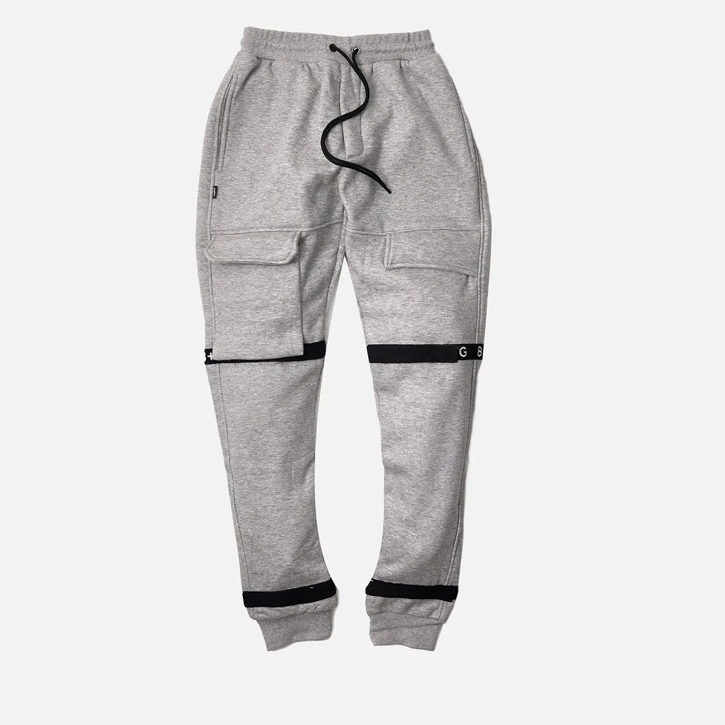 Strapped Up Slim Fleece Sweatpants Grey