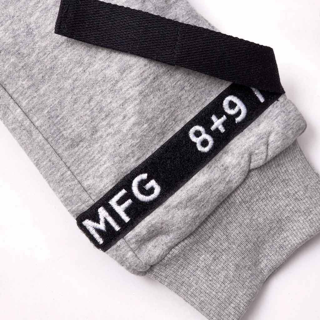 Strapped Up Slim Fleece Sweatpants Grey