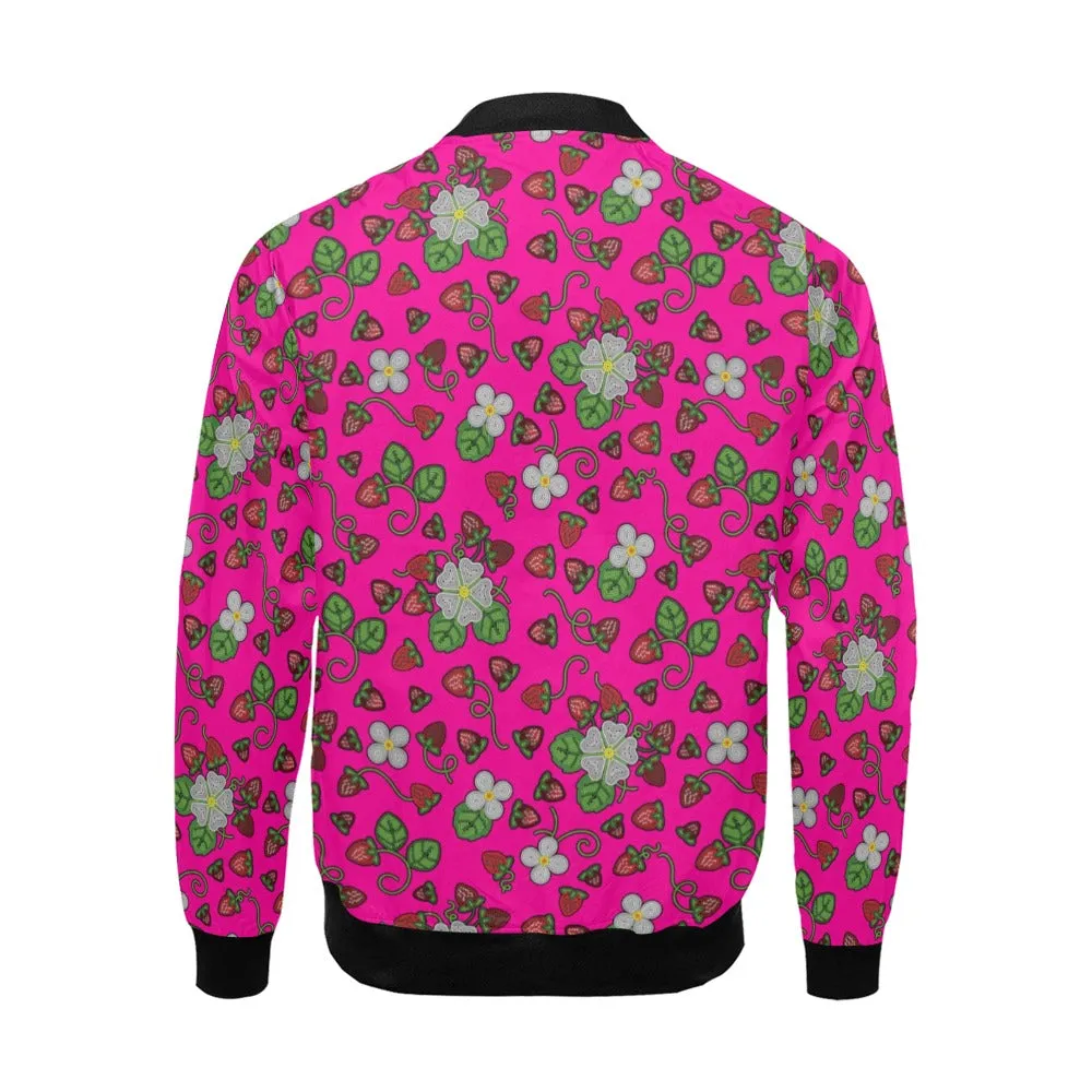 Strawberry Dreams Blush All Over Print Bomber Jacket for Men