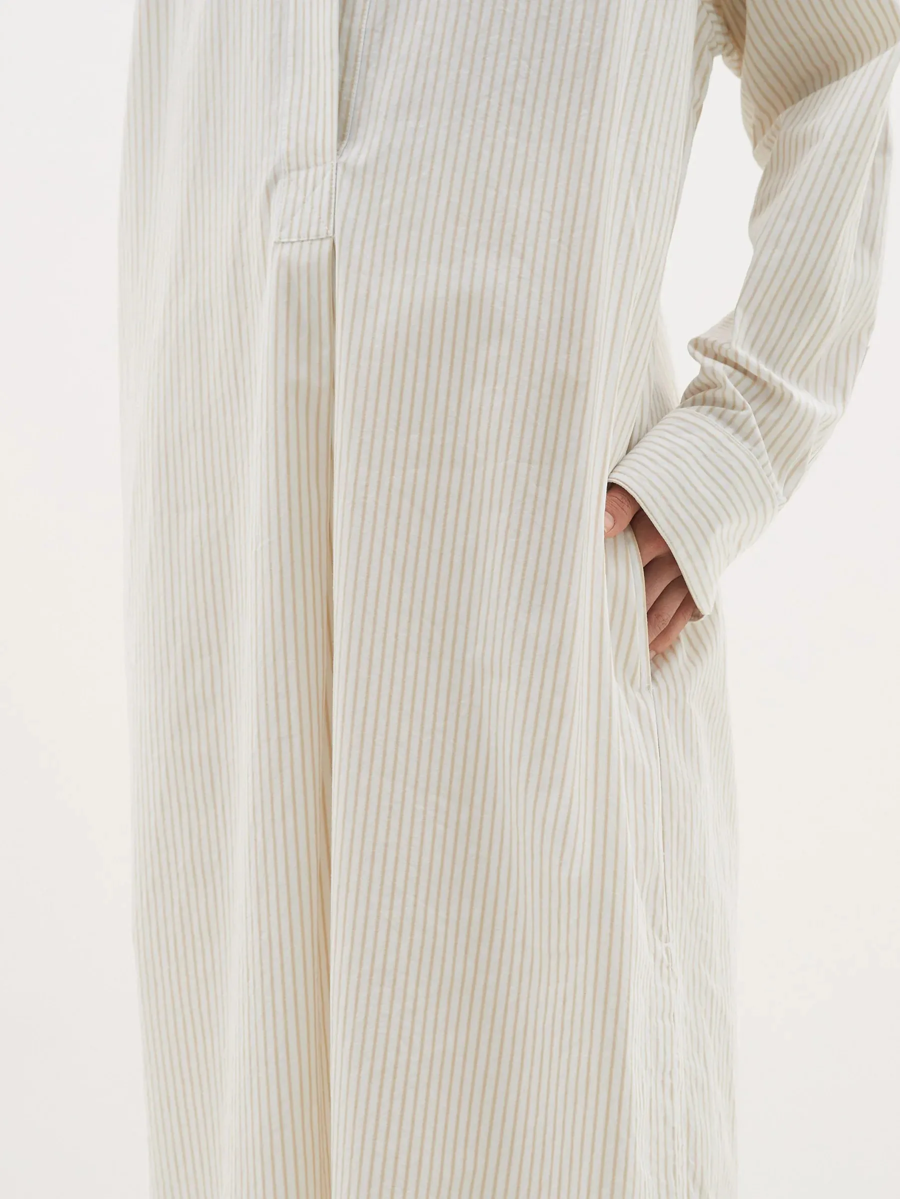 STRIPE TUNIC DRESS - SAND/WHITE