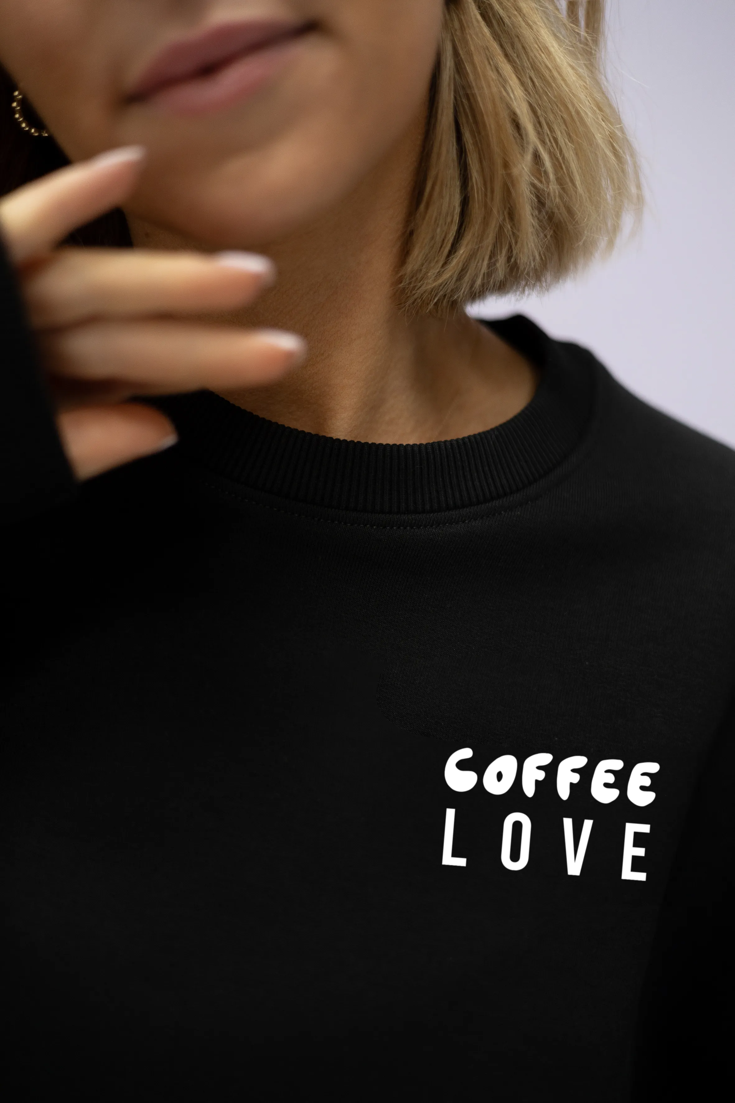 Sweater (Oversized) mit "I made you coffee" Motiv