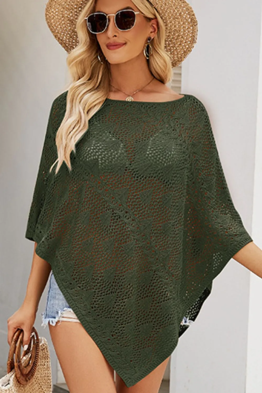 TEEK - Boat Neck Shawl Cover Up