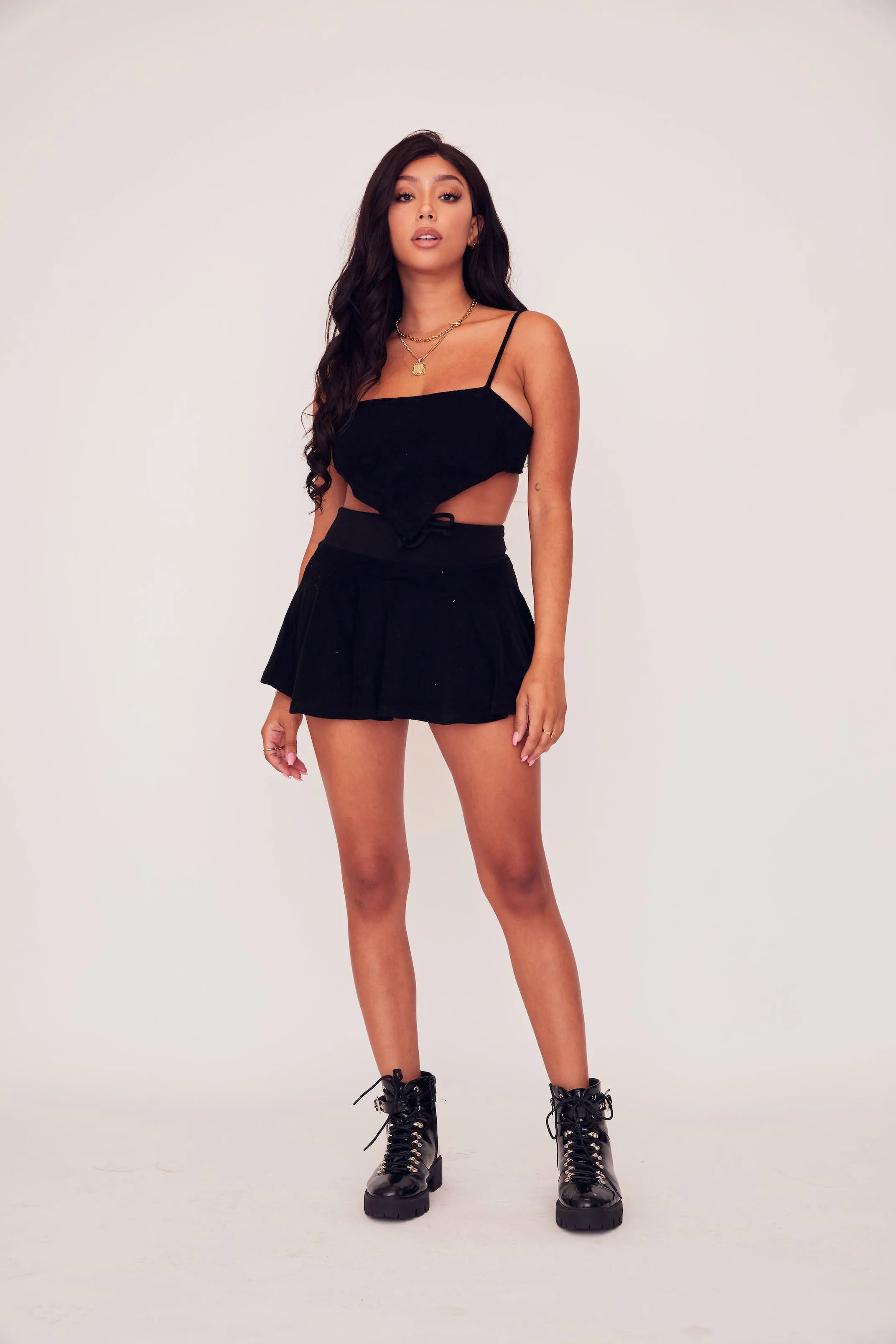 Terry Crop Top - Black