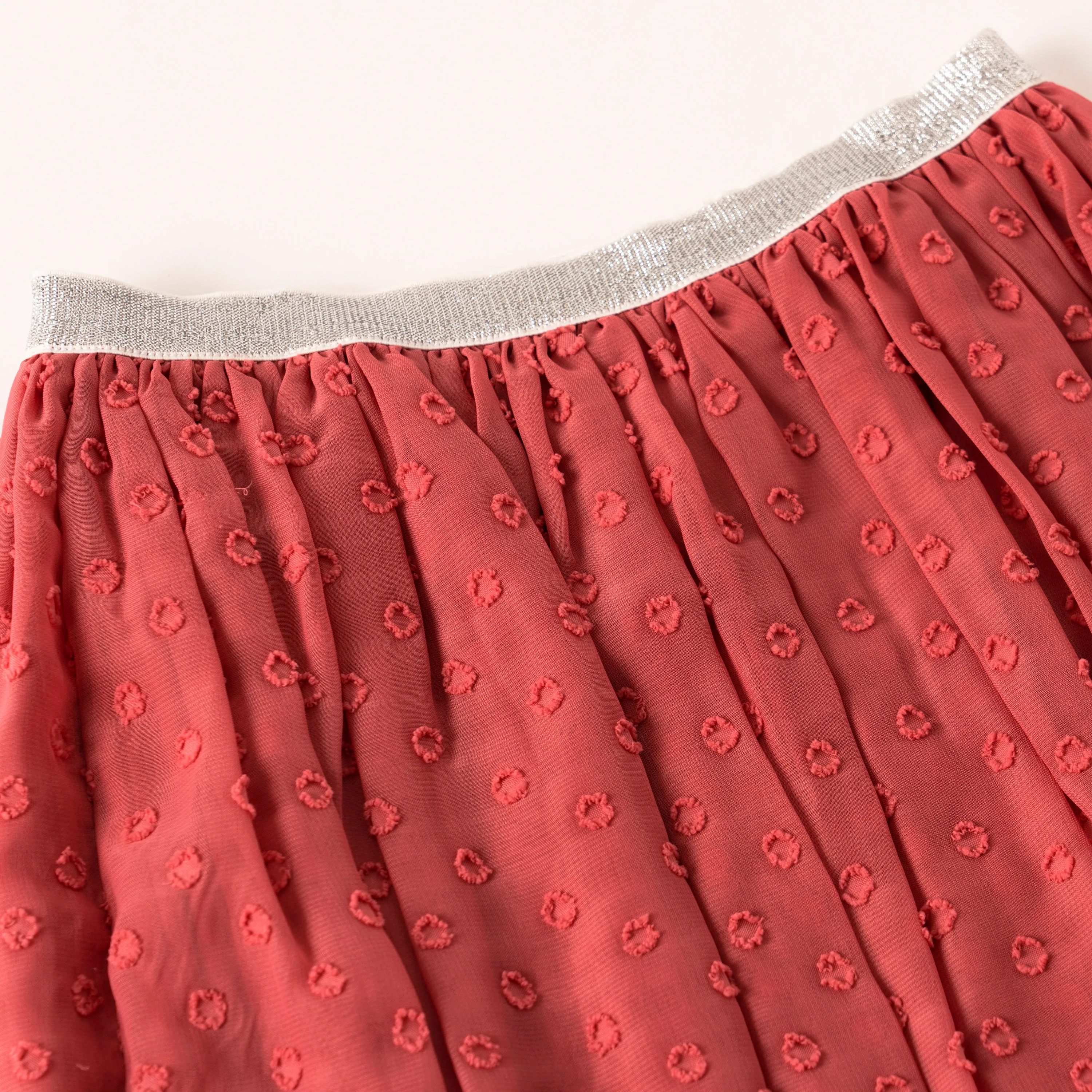 Textured Dot Chiffon Skirt