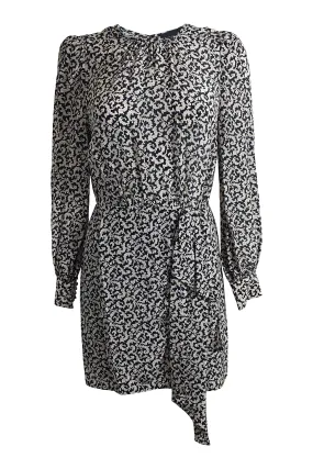 THE KOOPLES Black White Baroque Lace Print Dress  (2 | EU 38 | UK 12 | IT 44 | US 8)