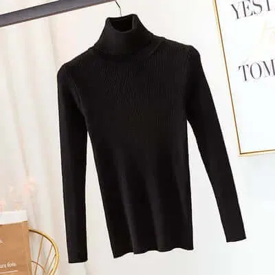 Turtleneck Sweater Women Knit Bottoming Shirt Winter