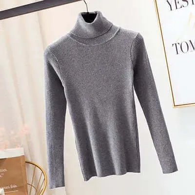 Turtleneck Sweater Women Knit Bottoming Shirt Winter