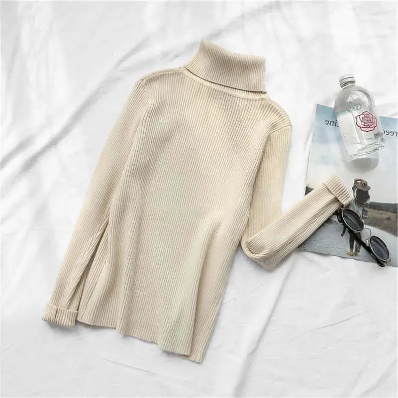 Turtleneck Sweater Women Knit Bottoming Shirt Winter