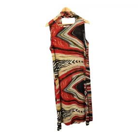 U.R.U Sheer Multi-Coloured Sleeveless Full Length Dress With Matching Scarf UK Size 14