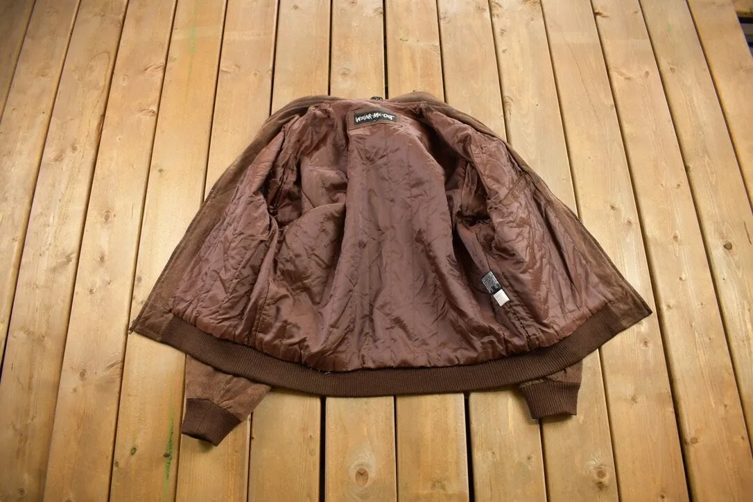 Vintage 1990s Wear Me Out Suede Bomber Jacket