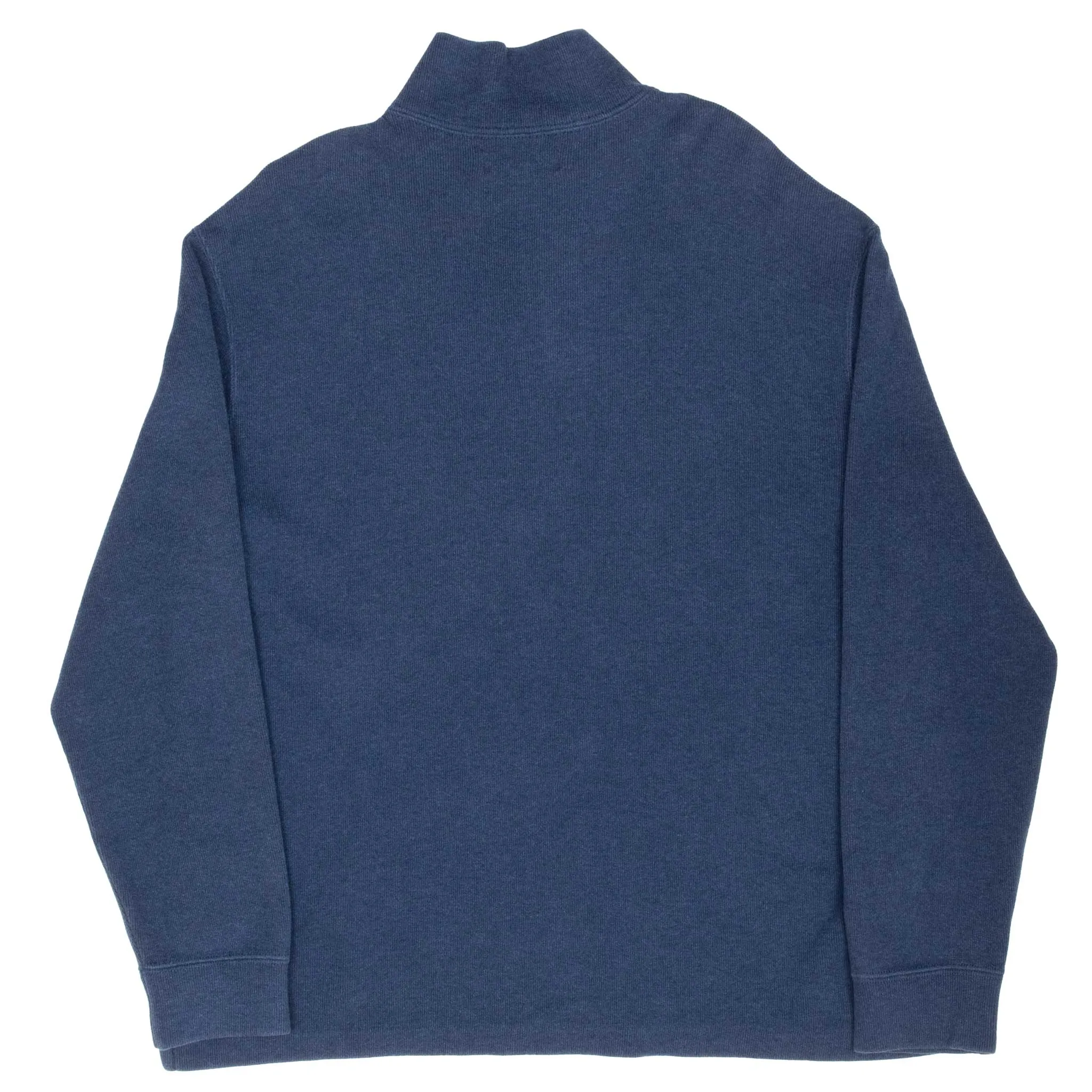 VINTAGE POLO RALPH LAUREN BLUE QUARTER 1/4 ZIP SWEATER 1990S LARGE