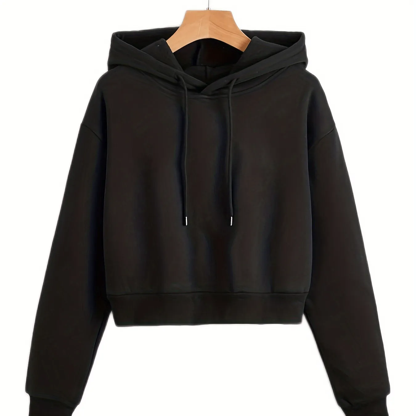 Warm & Stylish Women's Hoodie - Solid Color, Drawstring, Long Sleeve, Easy-care Fabric for Fall/Winter