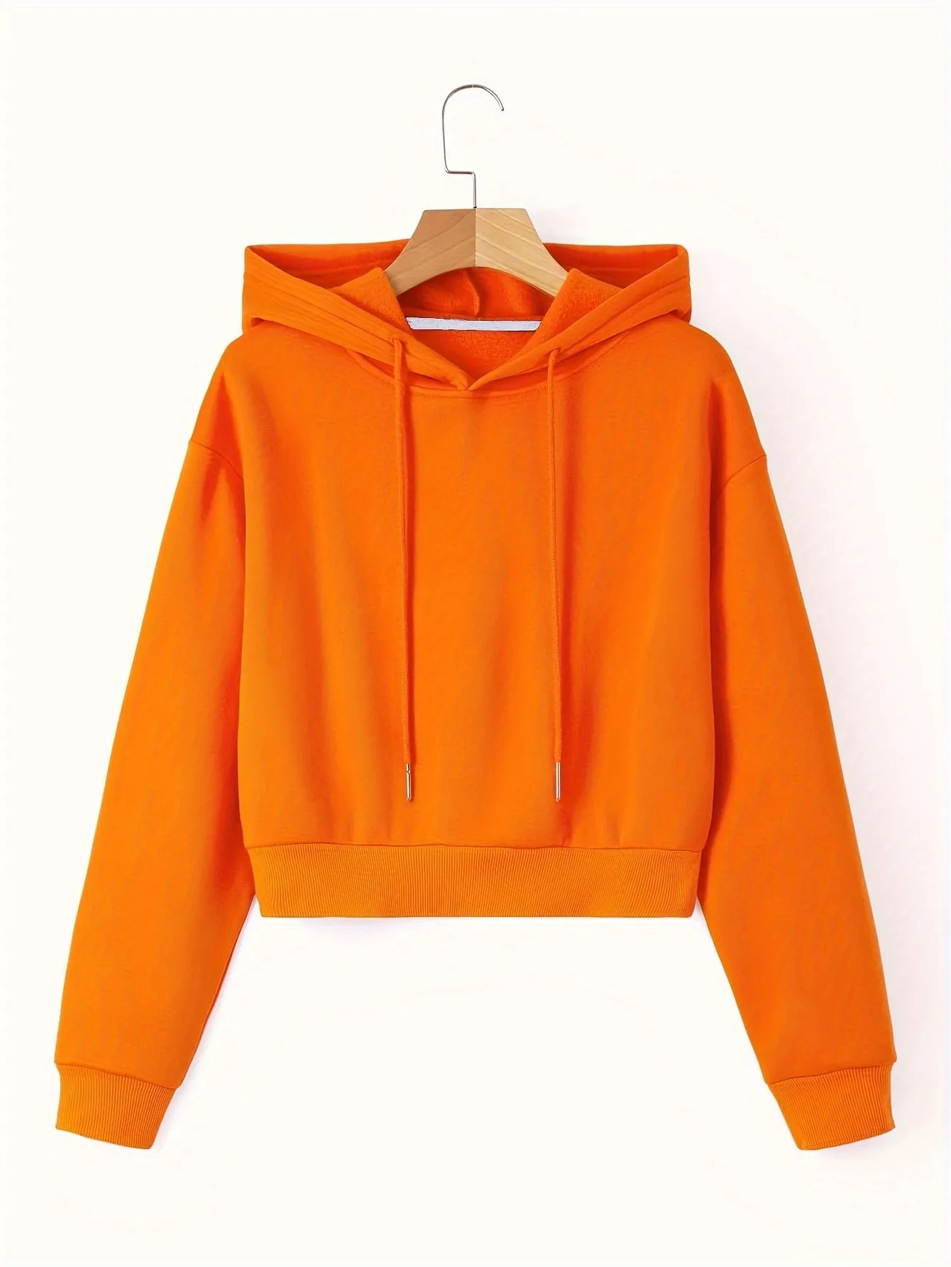 Warm & Stylish Women's Hoodie - Solid Color, Drawstring, Long Sleeve, Easy-care Fabric for Fall/Winter