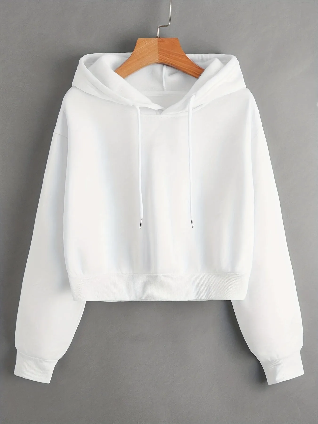 Warm & Stylish Women's Hoodie - Solid Color, Drawstring, Long Sleeve, Easy-care Fabric for Fall/Winter