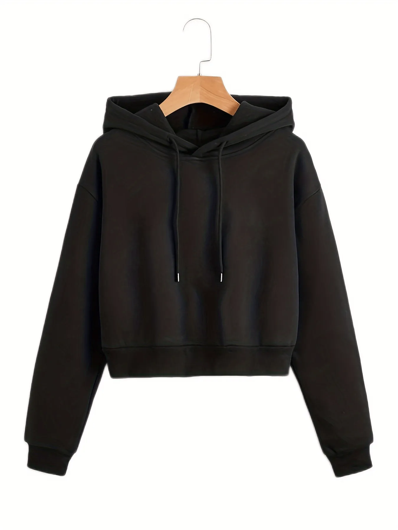 Warm & Stylish Women's Hoodie - Solid Color, Drawstring, Long Sleeve, Easy-care Fabric for Fall/Winter