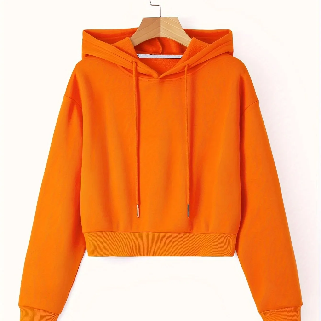 Warm & Stylish Women's Hoodie - Solid Color, Drawstring, Long Sleeve, Easy-care Fabric for Fall/Winter