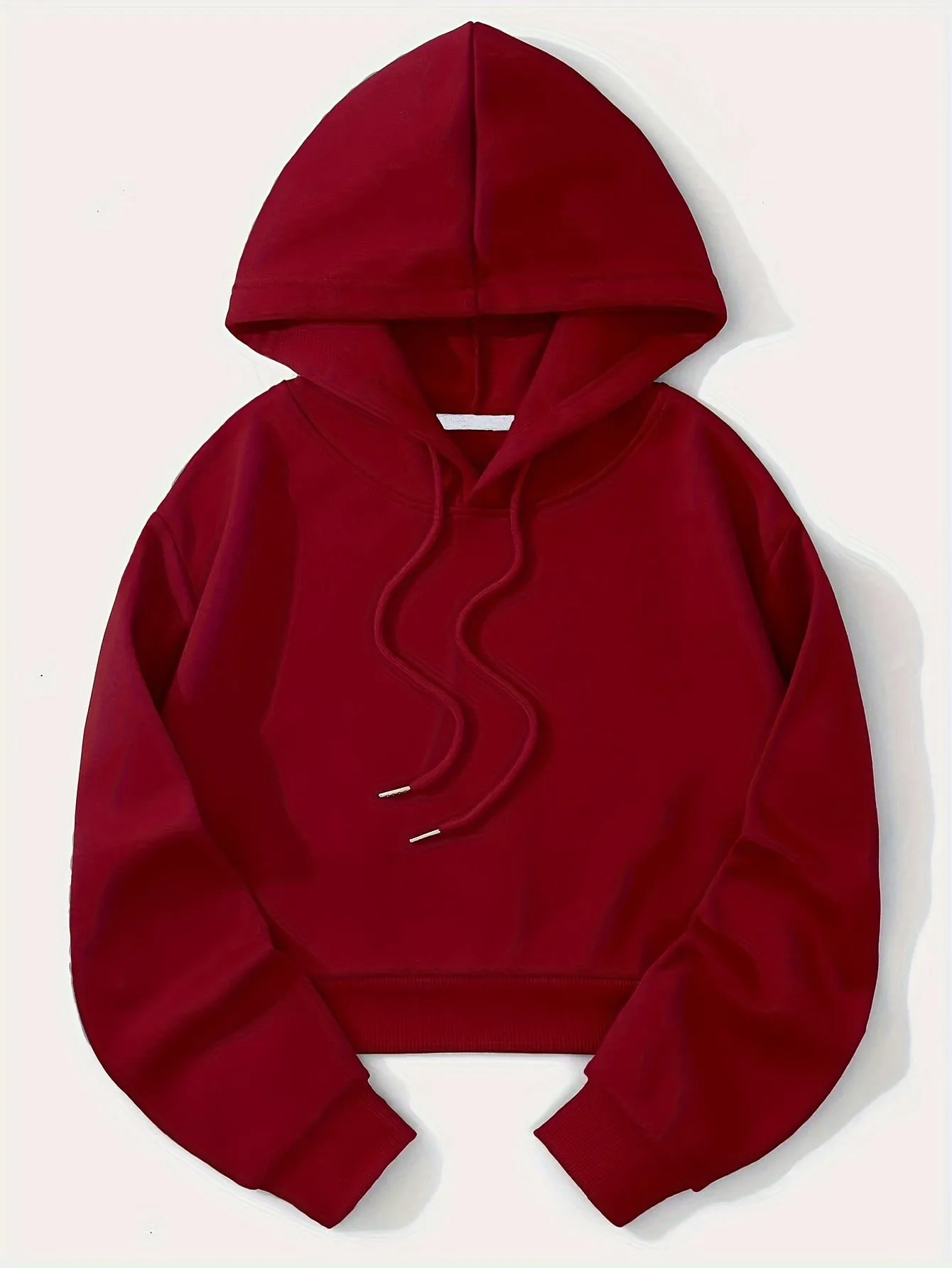 Warm & Stylish Women's Hoodie - Solid Color, Drawstring, Long Sleeve, Easy-care Fabric for Fall/Winter