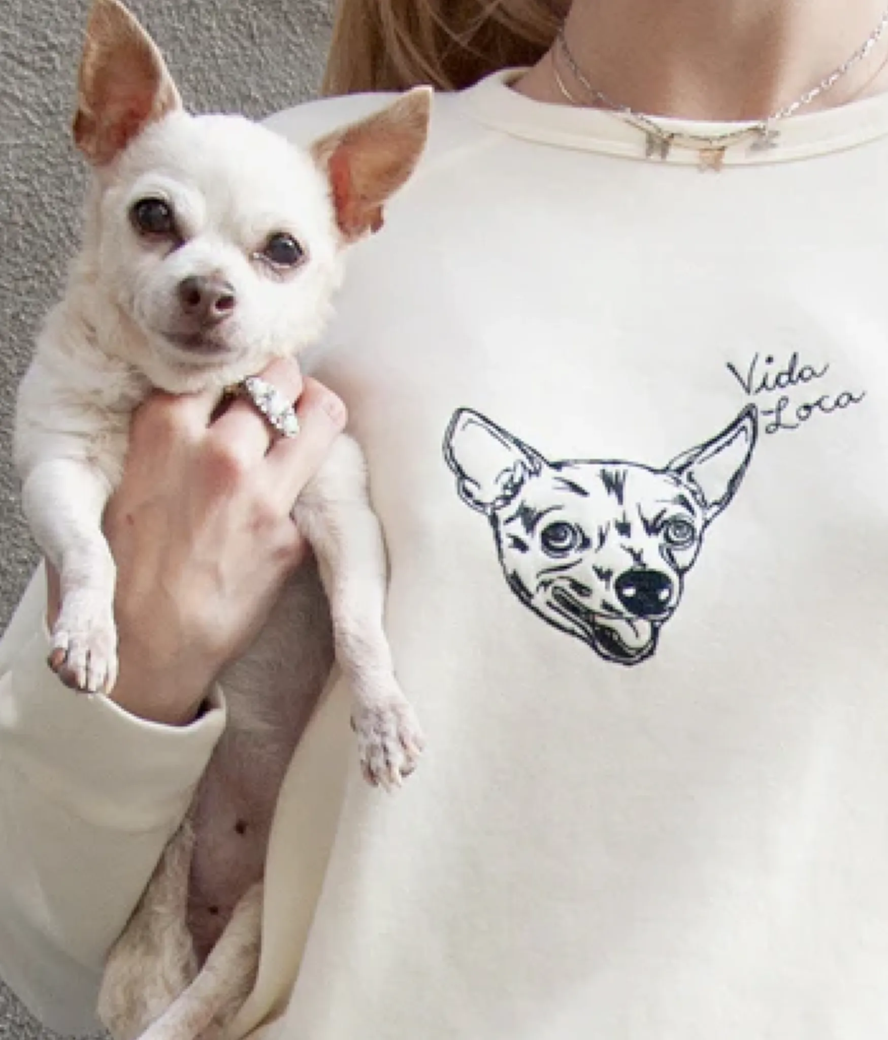 Women's Custom Pet Portrait Classic Crew Pullover