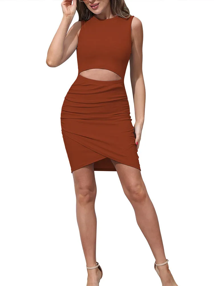 Women's Sexy Bodycon Dress Tank Hollow-out Tulip Mini Dress