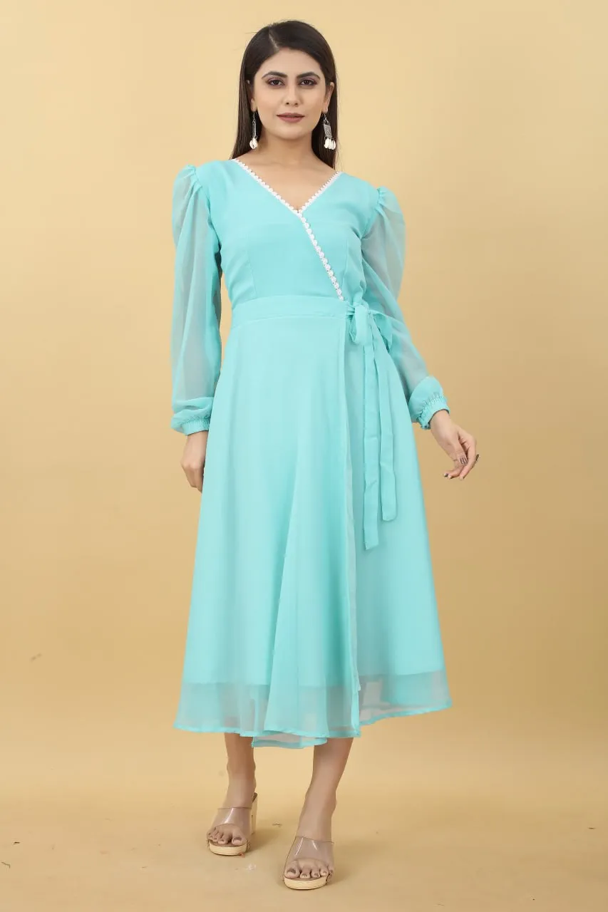 Women's Sky Blue Maxi Dress