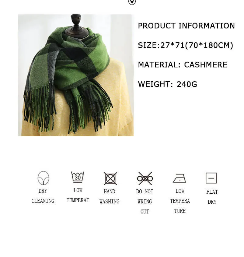 Womens Winter Scarf Cashmere Feel Pashmina Shawl Wraps Soft Warm Blanket Scarves for Women