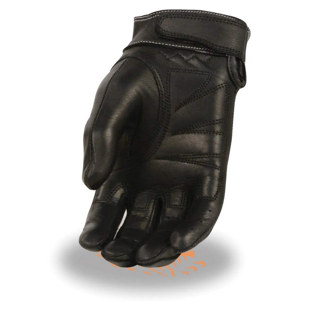 Xelement XG7710 Women's Black Leather 'Driving' Gloves with Perforated Fingers