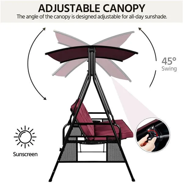 Yaheetech 3-Seat Outdoor Patio Swing Chair